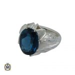 انگشتر توپاز آبی اصلی مردانه کد 11324