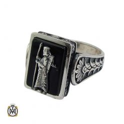 farvahar black agate ring-11307 انگشتر نقره اسپرت با عقیق سیاه-11307