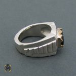 انگشتر مردانه دست ساز تورمالین قهوه ای