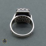 انگشتر رکاب نقره با سنگ مشکی-11307