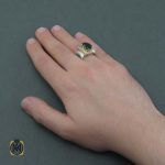 انگشتر دست ساز با نگین توپازآبی