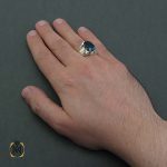 انگشتر توپاز مردانه آبی دست ساز