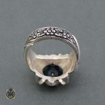 انگشتر توپاز آبی لندن قلمزده