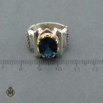 انگشتر آبی دست ساز اصلی -11314