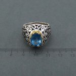 انگشتر نقره مردانه توپاز طبیعی-5 انگشتر مردانه توپاز معدنی دست ساز