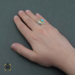 انگشتر نیشابوری دست ساز شبک ای-6 انگشتر شبک دست ساز بانگین فیروزه ایرانی