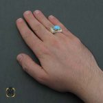 انگشتر نیشابور با نقره دست ساز مردانه