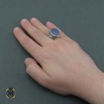 انگشتر عقیق یمنی کبود حکاکی شرف