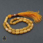 تسبیح کهربا لهستانی متوسط زرد