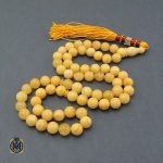 تسبیح زرد اصلی کهربا بولونی