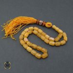 تسبیح متوسط اصلی زرد کهربا