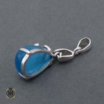 مدال ظریف نقره نگین آبی