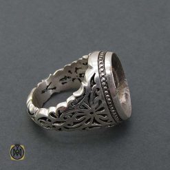ring without stones - 2 - 11345 رکاب تک نقره دست ساز مدل شبکه