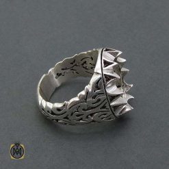 ring without stones - 2 - 11346 رکاب تک مردانه دست ساز مدل شبکه