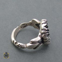 ring without stones - 2 - 11351 رکاب تک مردانه نقره دو شاخ