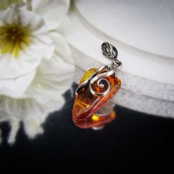 Amber Medal (2) مدال کهربا اصل بولونی شفاف (روسی)