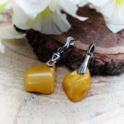 Amber Medal مدال کهربا اصل بولونی زرد کد 3497