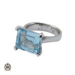 انگشتر توپاز آبی اصل زنانه کد 2501