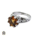 Citrine ring - 2 انگشتر سیترین اصل طلایی زنانه کد 2512
