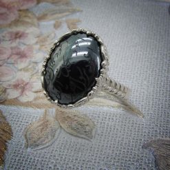 Hematite ring - 1 انگشتر حدید صینی اصل زنانه کد 2511