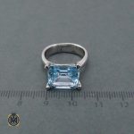 انگشتر زنانه اصل توپاز آبی چهار گوش