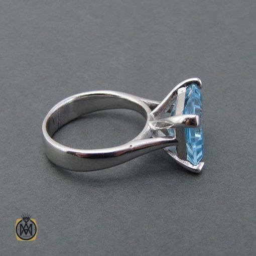 انگشتر اصل توپاز آبی زنانه جهار چنگ