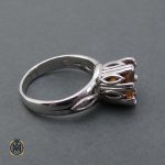 انگشتر سیترین زنانه - 3 انگشتر زنانه سیترین اصل طلایی کد 2512