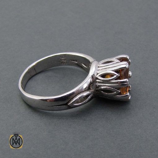 انگشتر سیترین زنانه - 3 انگشتر زنانه سیترین اصل طلایی کد 2512