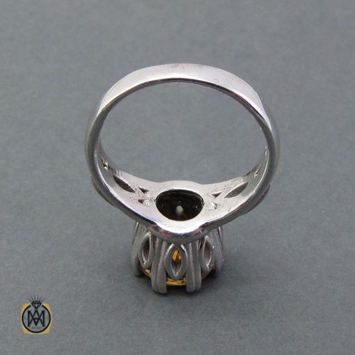 انگشتر سیترین گرد - 4 - 2512 انگشتر اصل سیترین گرد طلایی رنگ