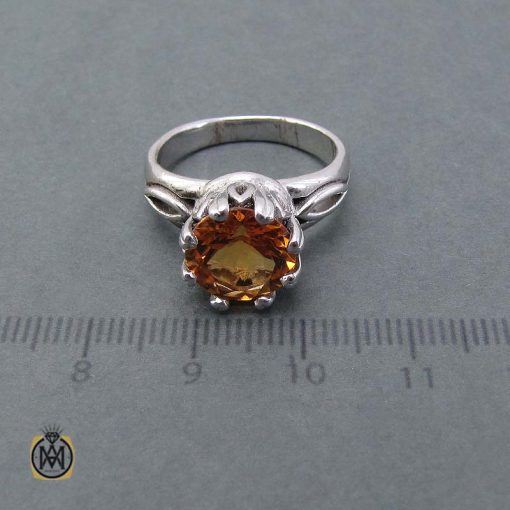 انگشتر سیترین گرد زنانه - 5 انگشتر اصل طلایی رنگ سیترین