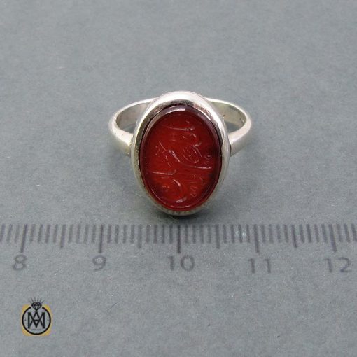 انگشتر حکاکی شده زنانه عقیق یمن اصل