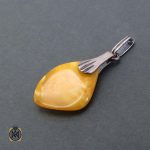 مدال کهربا اصل - 4 - 3497 مدال کهربا زرد رنگ اصل بولونی