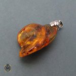 مدال کهربا درشت اصلی - 4 مدال کهربا طبیعی حشره دار کد 3495