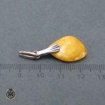 مدال کهربا طبیعی زرد - 5 مدال اصل کهربا طبیعی زرد با نقره